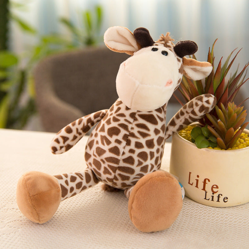 25cm Forest Animal Doll Giraffe Elephant Lion Monkey Dog Tiger Activity Gift Children's Birthday Plush Toy eprolo