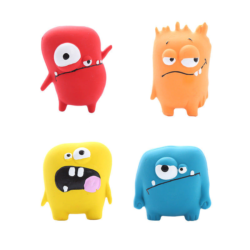 Cute Monster Shaped Latex Squeaky Dog Toy Durable and Easy to Clean Pet Toy eprolo