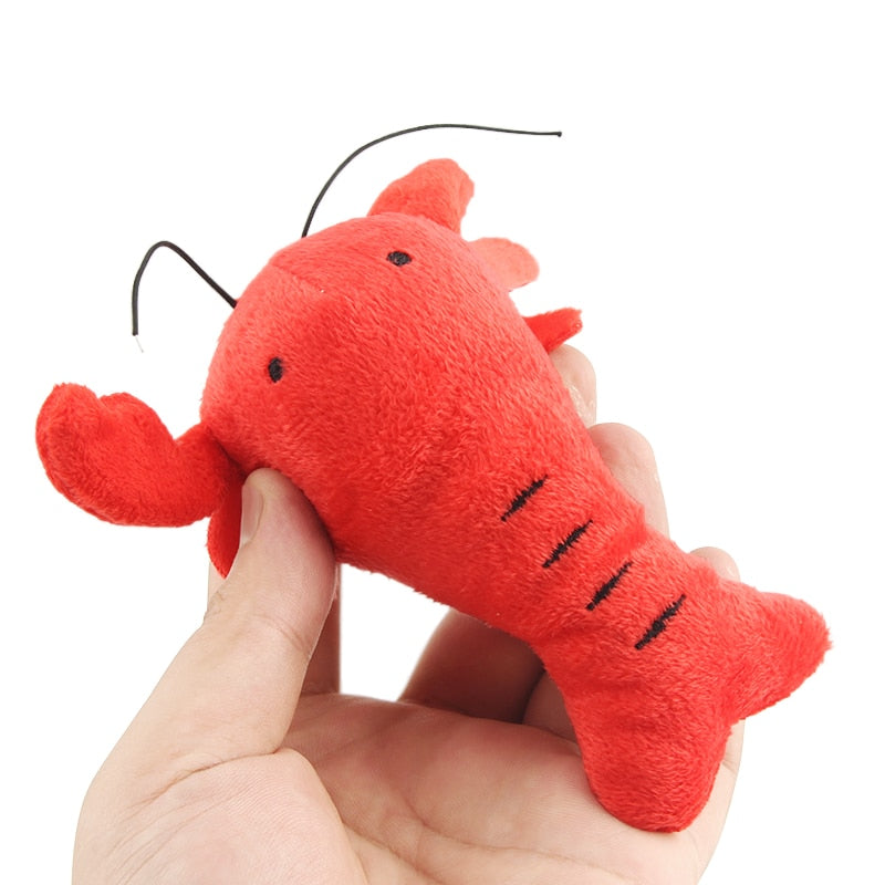 2PCS Lobster Plush Squeaky Dog Toy Cartoon Crab Puppy Pet Toy Soft Mini Pet Supplies For Cat eprolo