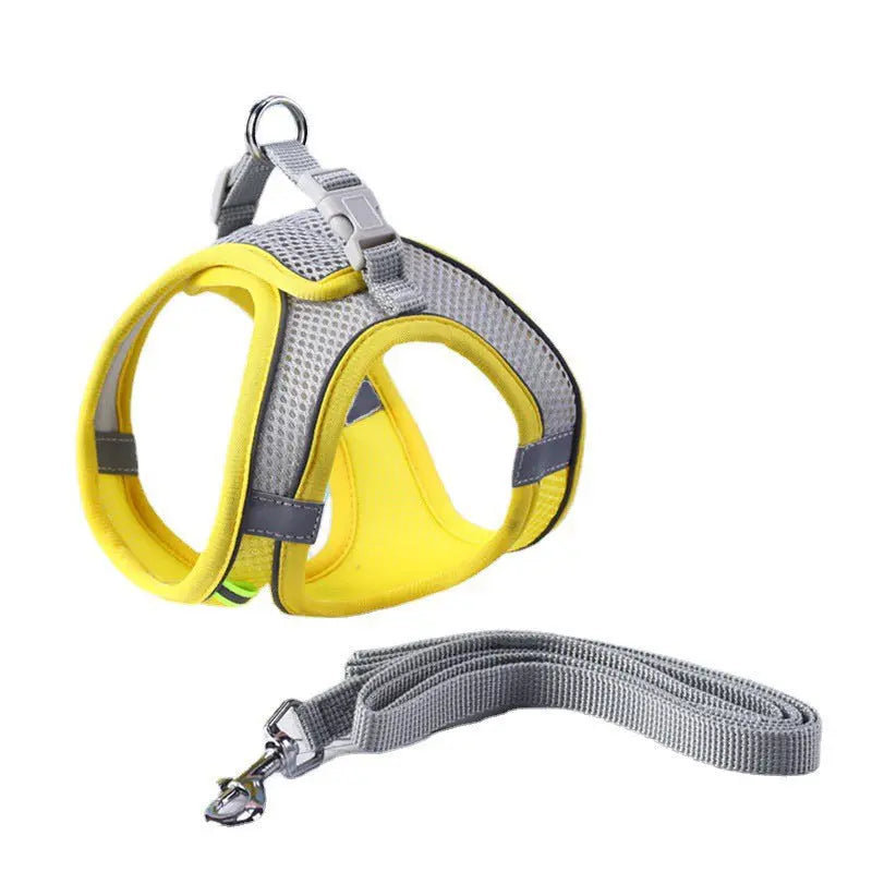 Adjustable Reflective Breathable Mesh Pet Harness for Cats and Dogs with Leash for Outdoor Use eprolo