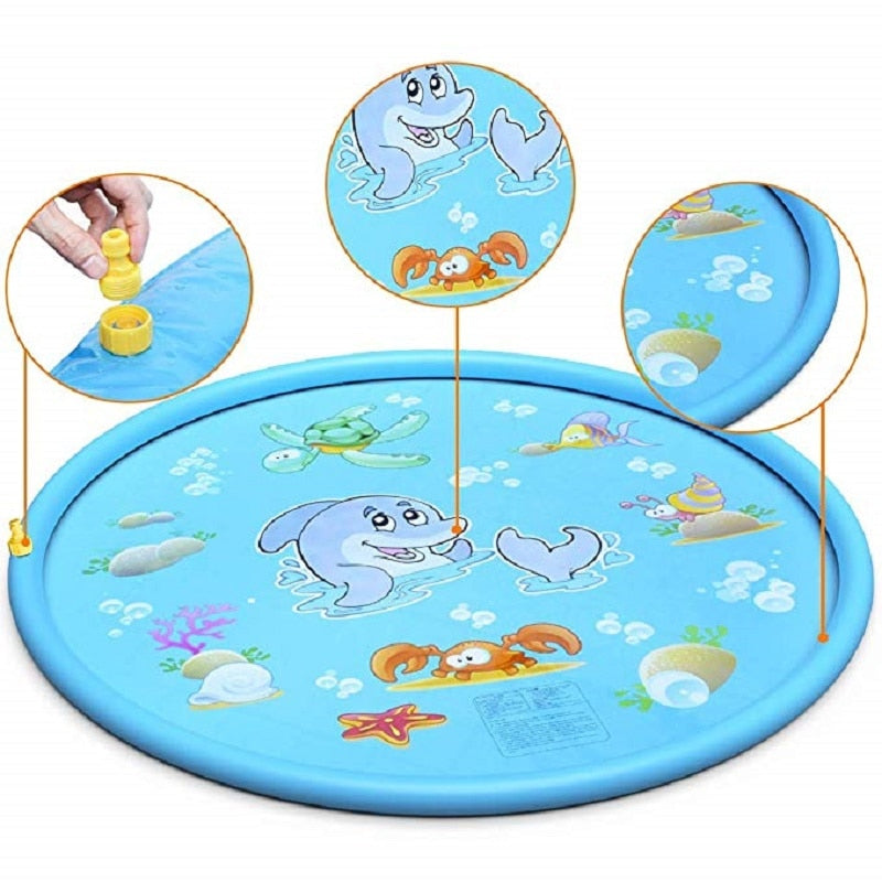 170 CM Summer Children's Baby Play Water Mat Games Beach Pad Lawn Inflatable Spray Water Cushion Toys Outdoor Tub Swiming Pool eprolo