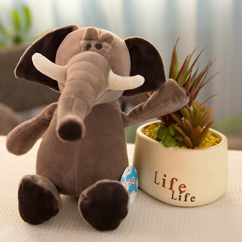 25cm Forest Animal Doll Giraffe Elephant Lion Monkey Dog Tiger Activity Gift Children's Birthday Plush Toy eprolo