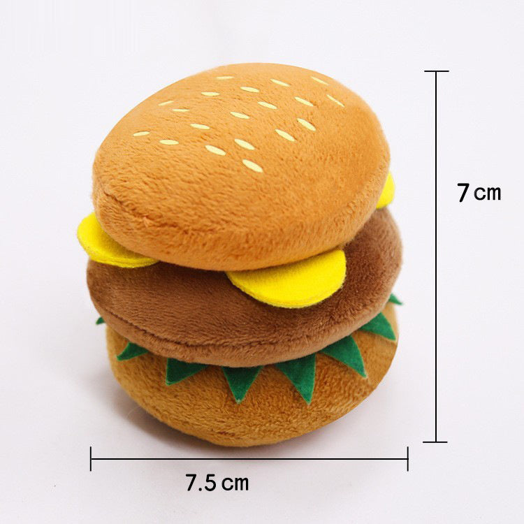 Cute Cat Plush Sound Toy - Adorable Cat Toy with French Fries and Hamburger for Small and Medium Dogs and Teddy Bears eprolo