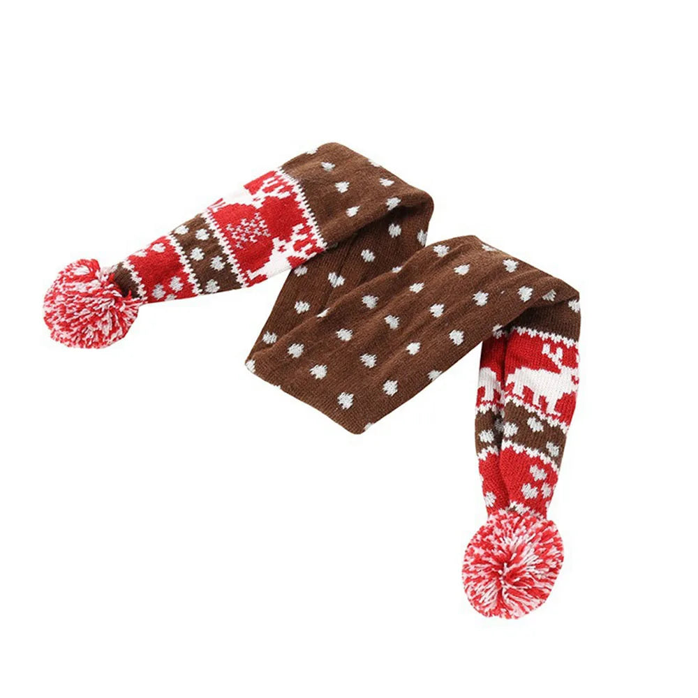 Christmas Dog Scarf Knitted Elk Scarf Striped Hair Ball Pet Scarf Outdoor Winter Warm Cat Dog Scarves Puppy Collar Pet Supplies eprolo