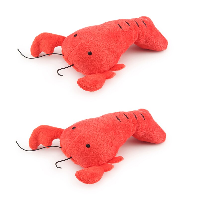 2PCS Lobster Plush Squeaky Dog Toy Cartoon Crab Puppy Pet Toy Soft Mini Pet Supplies For Cat eprolo