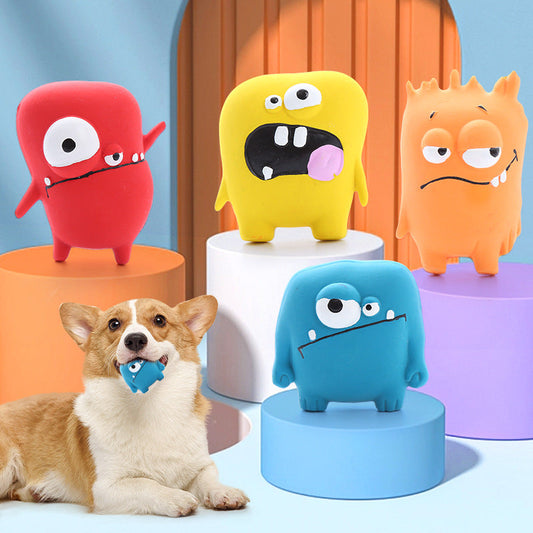 Cute Monster Shaped Latex Squeaky Dog Toy Durable and Easy to Clean Pet Toy eprolo