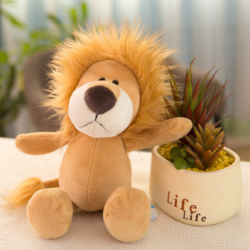 25cm Forest Animal Doll Giraffe Elephant Lion Monkey Dog Tiger Activity Gift Children's Birthday Plush Toy eprolo