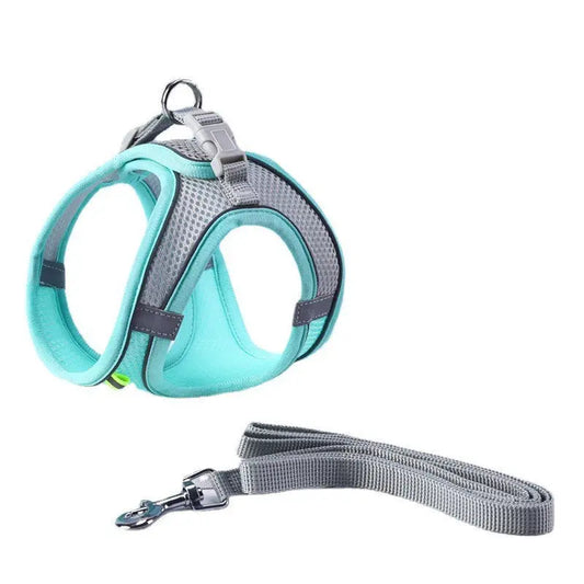 Adjustable Reflective Breathable Mesh Pet Harness for Cats and Dogs with Leash for Outdoor Use eprolo