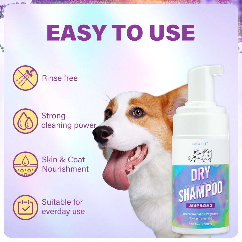 Cat Dry Shampoo Bubbles Pet No-Rinse Deodorizing and Fragrant Teddy No-Wash eprolo