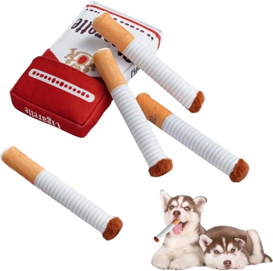 Dog cigarettes with box, sound making toys, pet toys, bite resistant and grinding plush toys, cat supplies eprolo