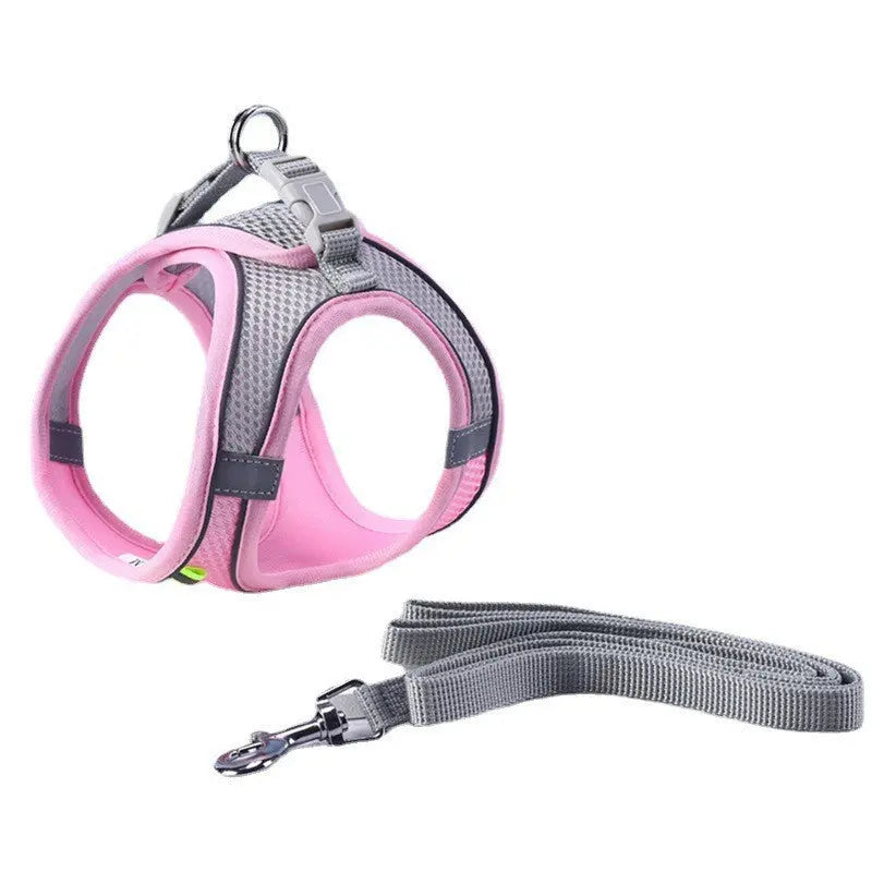 Adjustable Reflective Breathable Mesh Pet Harness for Cats and Dogs with Leash for Outdoor Use eprolo
