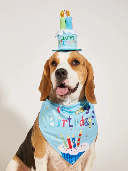 Dog Happy Birthday Decoration Dog Costume Hats Bowknot Bandana Neckerchief Bibs Banners Party Cat Dog Pets Accessories Perros eprolo