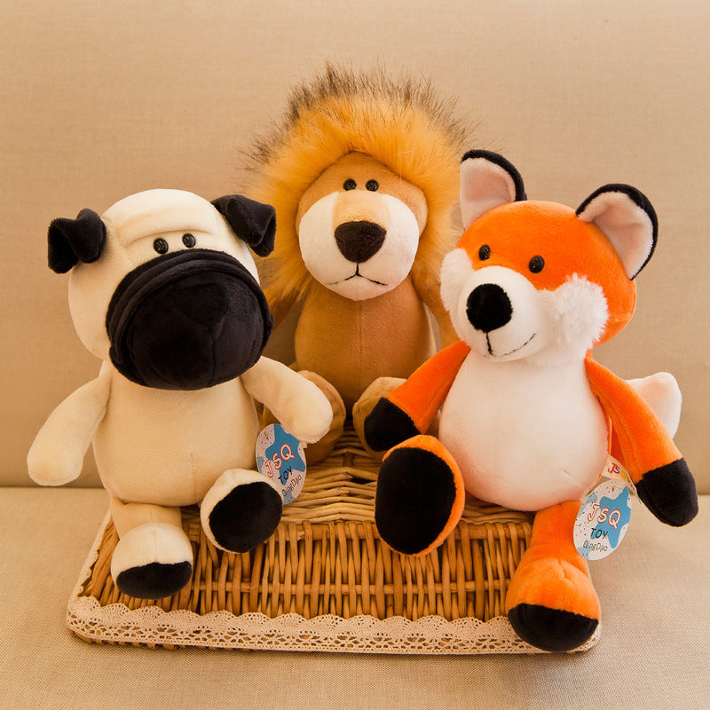 25cm Forest Animal Doll Giraffe Elephant Lion Monkey Dog Tiger Activity Gift Children's Birthday Plush Toy eprolo