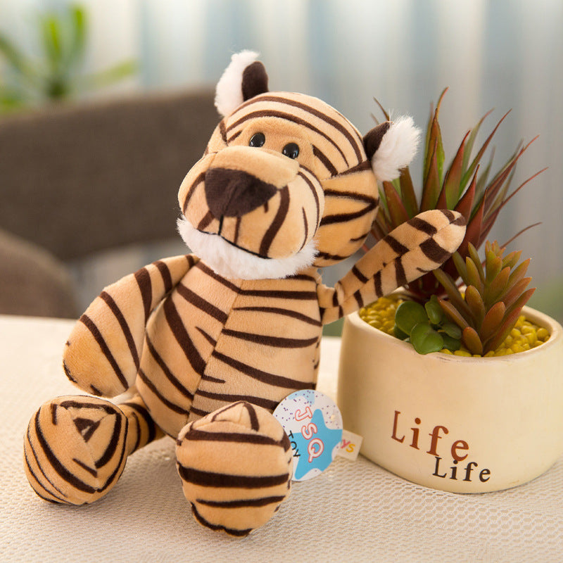 25cm Forest Animal Doll Giraffe Elephant Lion Monkey Dog Tiger Activity Gift Children's Birthday Plush Toy eprolo