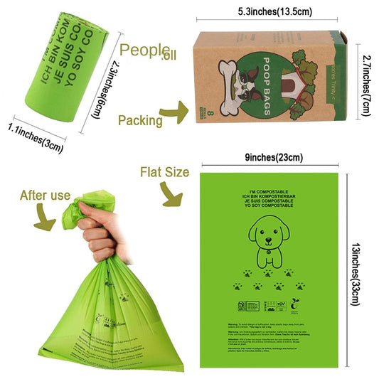Biodegradable Pet Waste Bags Corn Starch PLA Degradable Poop Bags eprolo