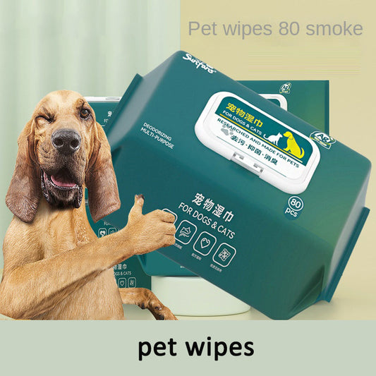 Pet Wet Wipes 80 Sheets Dog Cat Wet Tissues No Rinse Cleaning Eye Tear Stains Body Supplies Wet Tissues eprolo