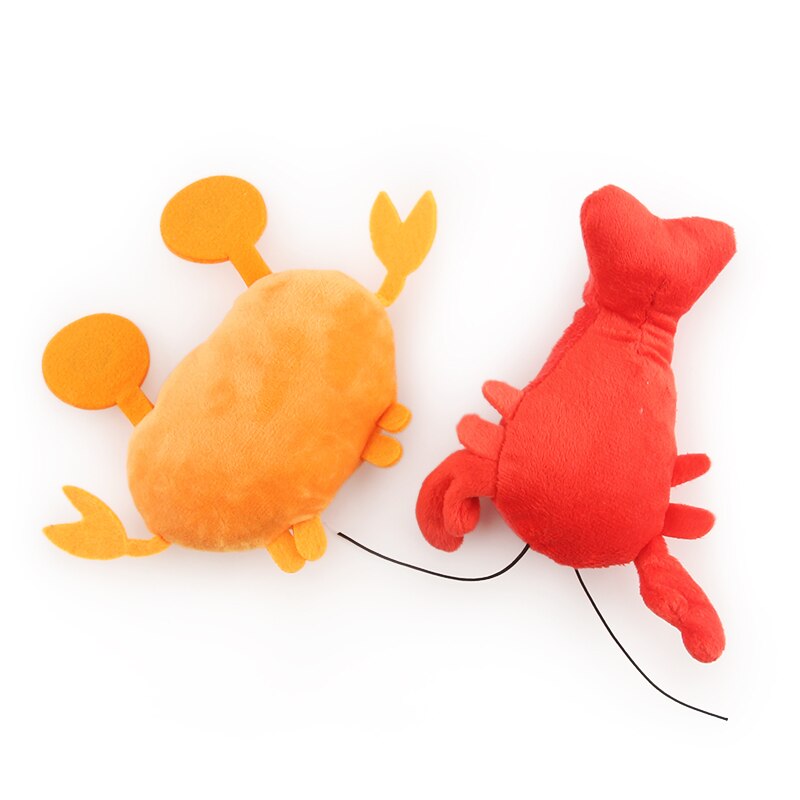 2PCS Lobster Plush Squeaky Dog Toy Cartoon Crab Puppy Pet Toy Soft Mini Pet Supplies For Cat eprolo