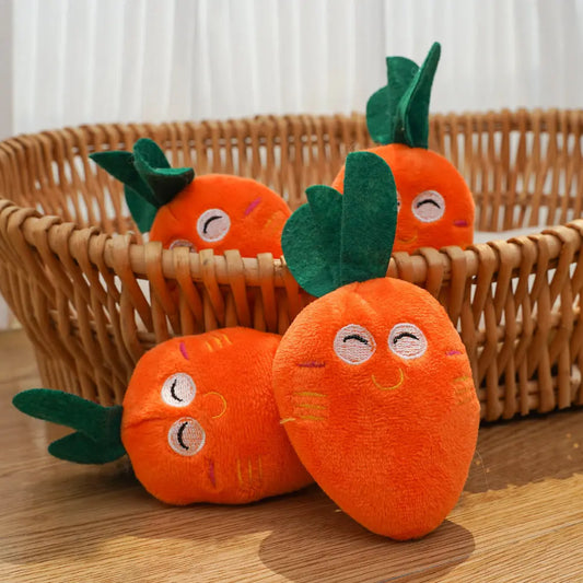 Double Bone Chicken Leg Fruit Carrot Vegetable Pet Dog Cat Plush Squeaky Durable Chew Toy Supplies eprolo