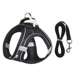 Adjustable Reflective Breathable Mesh Pet Harness for Cats and Dogs with Leash for Outdoor Use eprolo