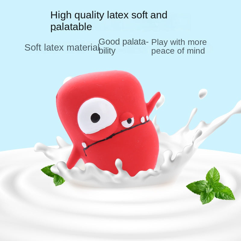 Cute Monster Shaped Latex Squeaky Dog Toy Durable and Easy to Clean Pet Toy eprolo