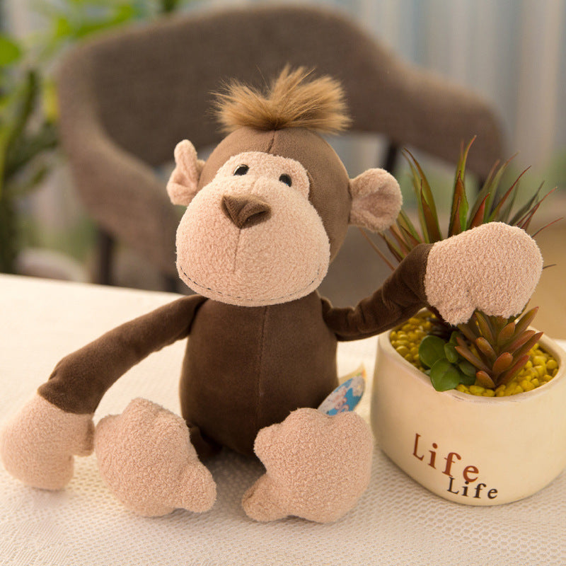 25cm Forest Animal Doll Giraffe Elephant Lion Monkey Dog Tiger Activity Gift Children's Birthday Plush Toy eprolo