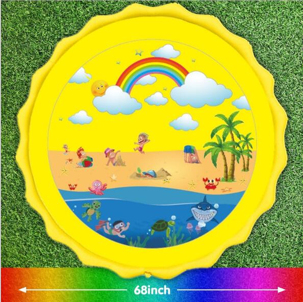 170 CM Summer Children's Baby Play Water Mat Games Beach Pad Lawn Inflatable Spray Water Cushion Toys Outdoor Tub Swiming Pool eprolo