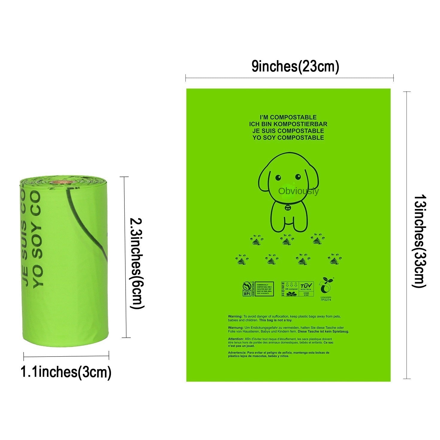 Biodegradable Pet Waste Bags Corn Starch PLA Degradable Poop Bags eprolo