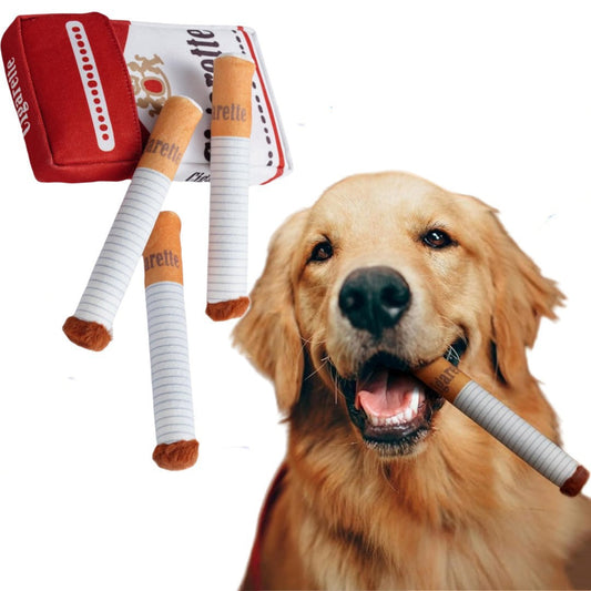 Dog cigarettes with box, sound making toys, pet toys, bite resistant and grinding plush toys, cat supplies eprolo