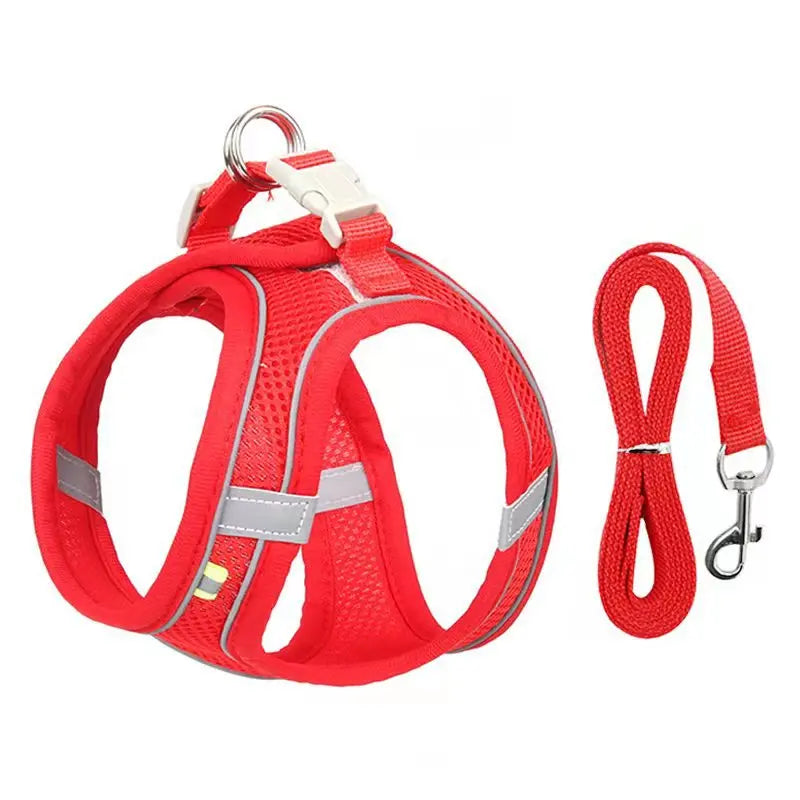 Adjustable Reflective Breathable Mesh Pet Harness for Cats and Dogs with Leash for Outdoor Use eprolo
